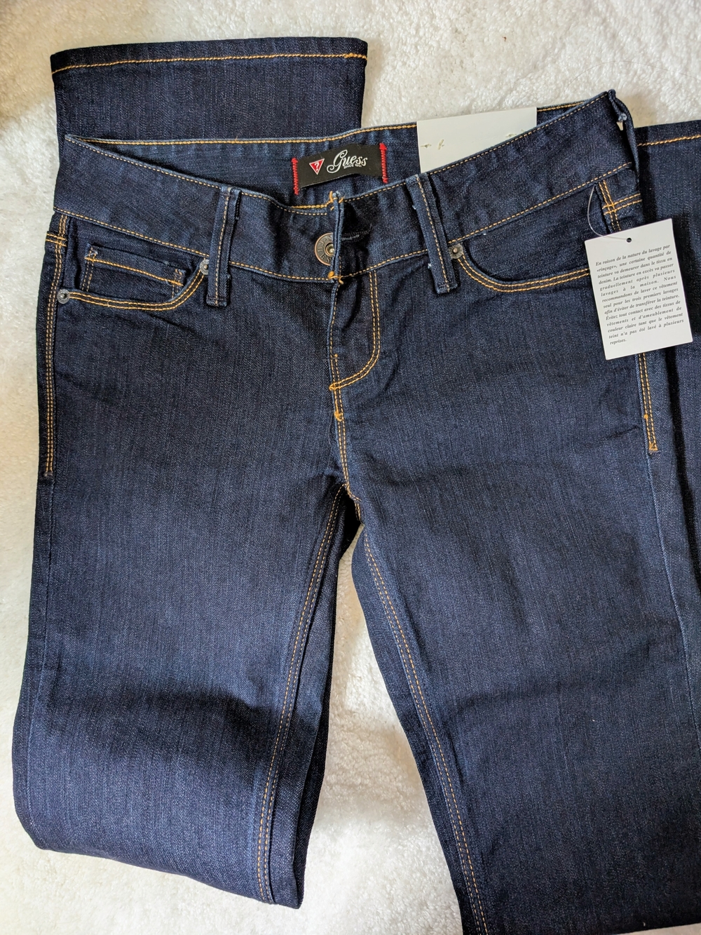 GUESS Women's Indigo Skinny Jeans with Contrast Stitching